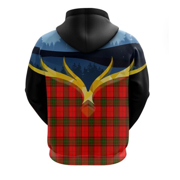 Adair Clan Hoodie, Scottish Tartan Adair Clans Hoodie Night of Deer Style - Image 2