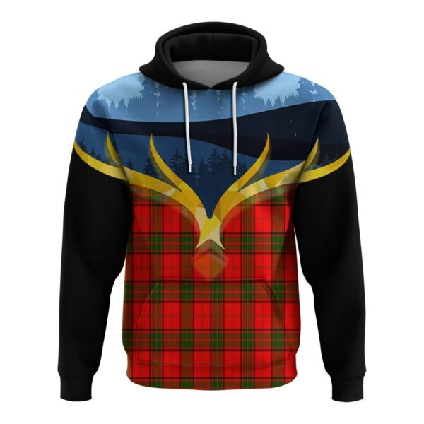 Adair Clan Hoodie, Scottish Tartan Adair Clans Hoodie Night of Deer Style