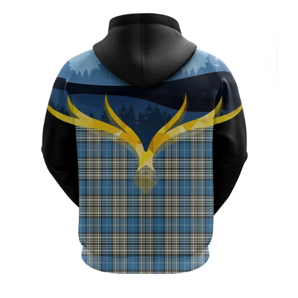 Napier Ancient Clan Hoodie, Scottish Tartan Napier Ancient Clans Hoodie Night of Deer Style - Image 2