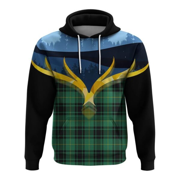 MacArthur Ancient Clan Hoodie, Scottish Tartan MacArthur Ancient Clans Hoodie Night of Deer Style