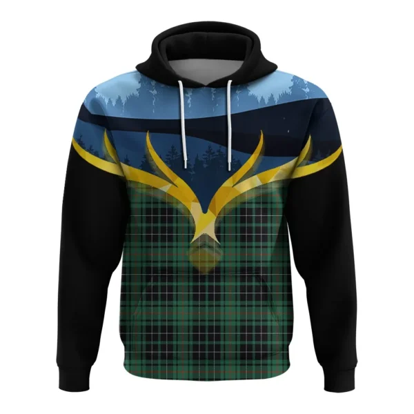 MacAulay Hunting Ancient Clan Hoodie, Scottish Tartan MacAulay Hunting Ancient Clans Hoodie Night of Deer Style