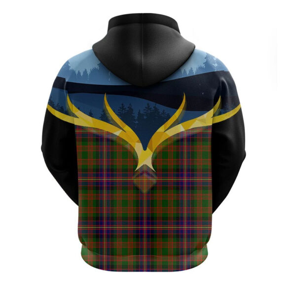 Cochrane Modern Clan Hoodie, Scottish Tartan Cochrane Modern Clans Hoodie Night of Deer Style - Image 2