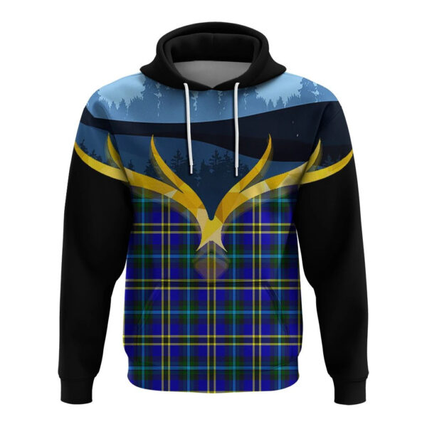 Weir Modern Clan Hoodie, Scottish Tartan Weir Modern Clans Hoodie Night of Deer Style