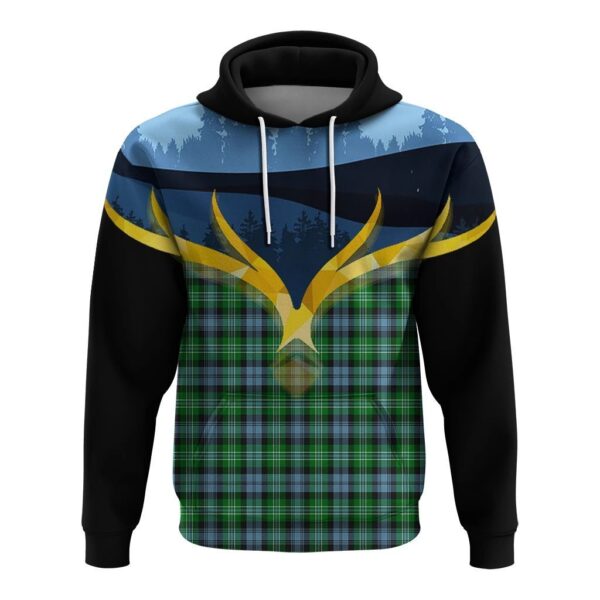 Arbuthnot Ancient Clan Hoodie, Scottish Tartan Arbuthnot Ancient Clans Hoodie Night of Deer Style