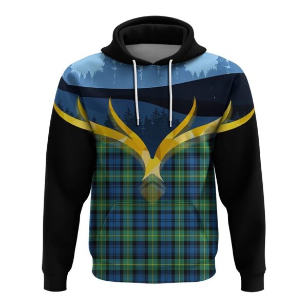 Gordon Ancient Clan Hoodie, Scottish Tartan Gordon Ancient Clans Hoodie Night of Deer Style