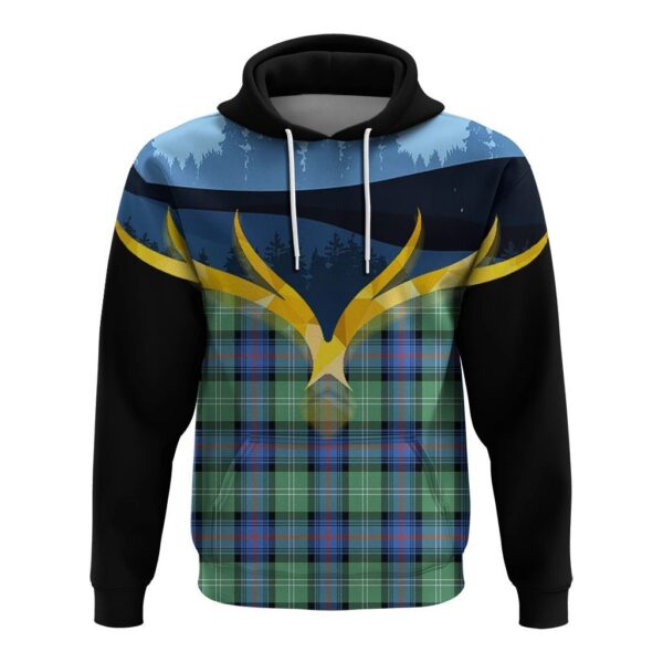 Sutherland Old Ancient Clan Hoodie, Scottish Tartan Sutherland Old Ancient Clans Hoodie Night of Deer Style