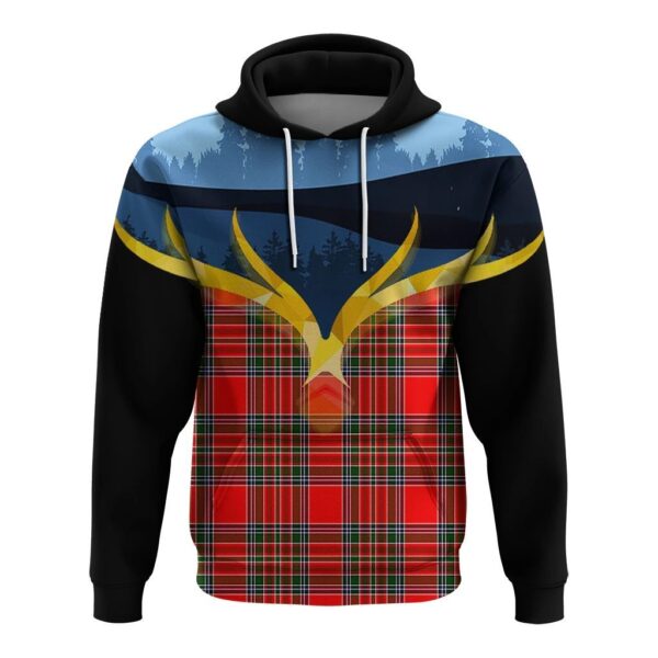 Macbain Clan Hoodie, Scottish Tartan Macbain Clans Hoodie Night of Deer Style