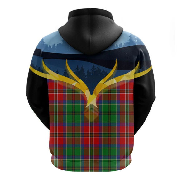 MacCulloch Clan Hoodie, Scottish Tartan MacCulloch Clans Hoodie Night of Deer Style - Image 2