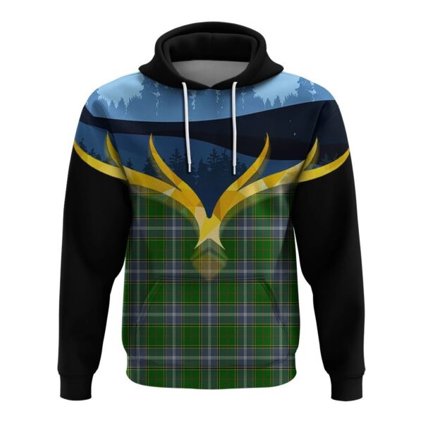 Pringle Clan Hoodie, Scottish Tartan Pringle Clans Hoodie Night of Deer Style