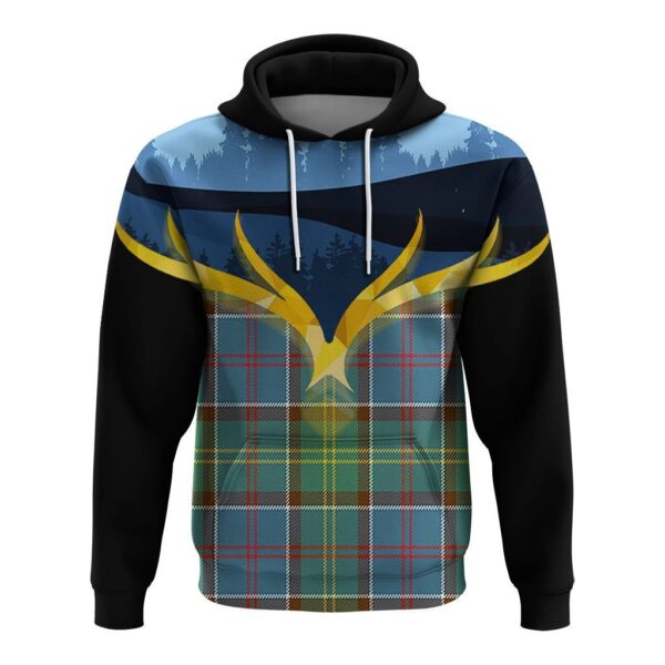 Colville Clan Hoodie, Scottish Tartan Colville Clans Hoodie Night of Deer Style