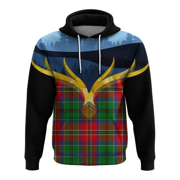 MacCulloch Clan Hoodie, Scottish Tartan MacCulloch Clans Hoodie Night of Deer Style