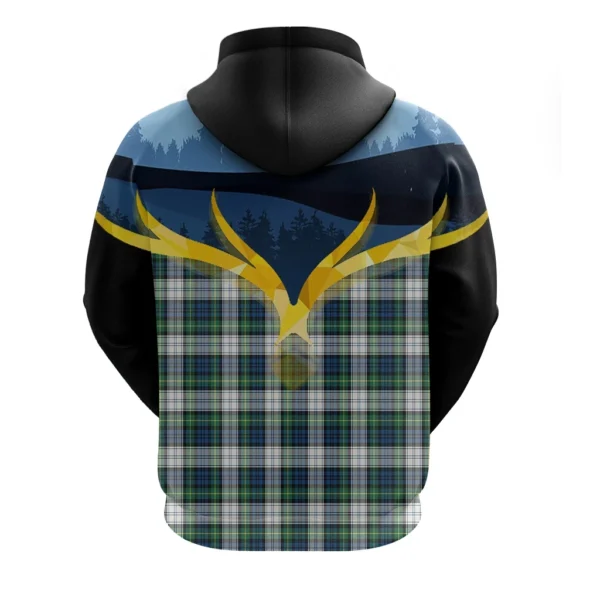 Gordon Dress Ancient Clan Hoodie, Scottish Tartan Gordon Dress Ancient Clans Hoodie Night of Deer Style - Image 2