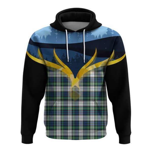 Gordon Dress Ancient Clan Hoodie, Scottish Tartan Gordon Dress Ancient Clans Hoodie Night of Deer Style