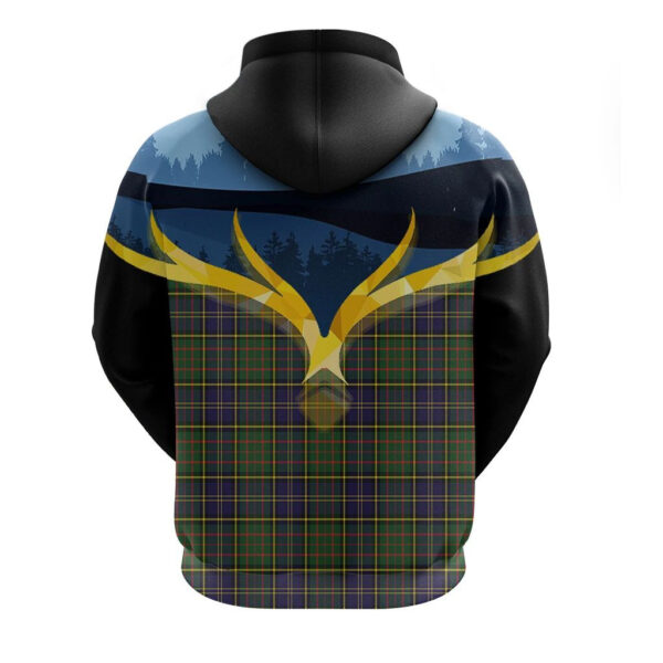 MacMillan Hunting Modern Clan Hoodie, Scottish Tartan MacMillan Hunting Modern Clans Hoodie Night of Deer Style - Image 2