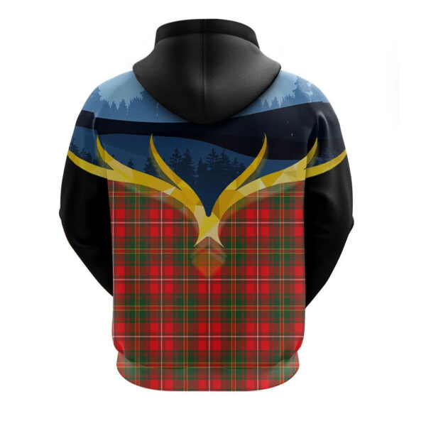 Hay Modern Clan Hoodie, Scottish Tartan Hay Modern Clans Hoodie Night of Deer Style - Image 2