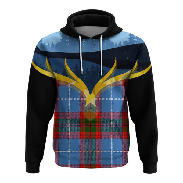 Skirving Clan Hoodie, Scottish Tartan Skirving Clans Hoodie Night of Deer Style