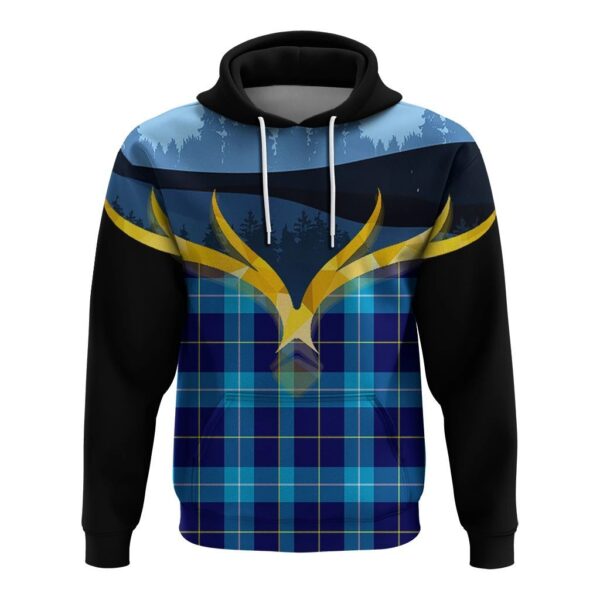 McKerrell Clan Hoodie, Scottish Tartan McKerrell Clans Hoodie Night of Deer Style