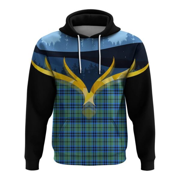 Falconer Clan Hoodie, Scottish Tartan Falconer Clans Hoodie Night of Deer Style