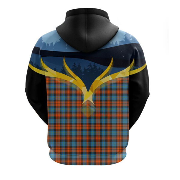 MacLachlan Ancient Clan Hoodie, Scottish Tartan MacLachlan Ancient Clans Hoodie Night of Deer Style - Image 2