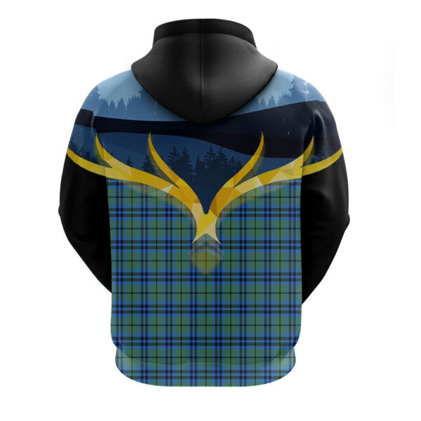 Falconer Clan Hoodie, Scottish Tartan Falconer Clans Hoodie Night of Deer Style - Image 2