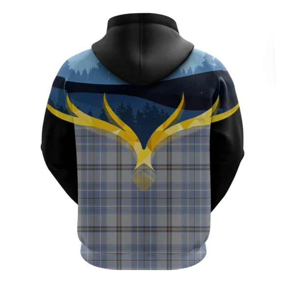 Tweedie Clan Hoodie, Scottish Tartan Tweedie Clans Hoodie Night of Deer Style - Image 2