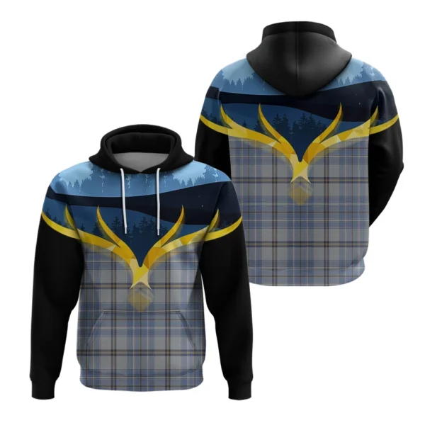 Tweedie Clan Hoodie, Scottish Tartan Tweedie Clans Hoodie Night of Deer Style - Image 3