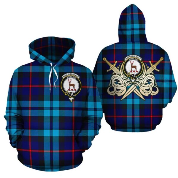 MacCorquodale Clan Hoodie, Scottish Tartan MacCorquodale Clans Hoodie Gold Thistle Style