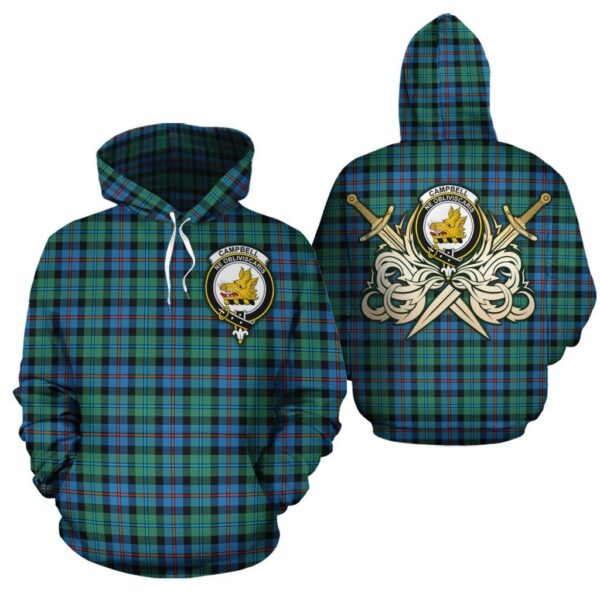 Campbell of Cawdor Ancient Clan Hoodie, Scottish Tartan Campbell of Cawdor Ancient Clans Hoodie Gold Thistle Style