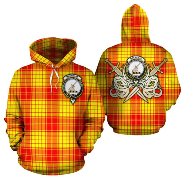 MacMillan Clan Hoodie, Scottish Tartan MacMillan Clans Hoodie Gold Thistle Style