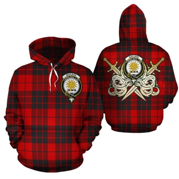 MacLeod of Raasay Clan Hoodie, Scottish Tartan MacLeod of Raasay Clans Hoodie Gold Thistle Style