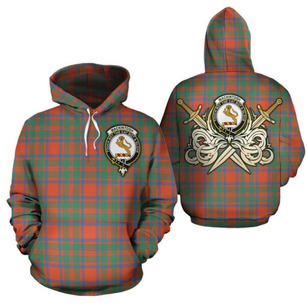 MacKintosh Ancient Clan Hoodie, Scottish Tartan MacKintosh Ancient Clans Hoodie Gold Thistle Style