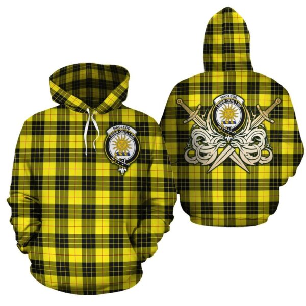 MacLeod of Lewis Modern Clan Hoodie, Scottish Tartan MacLeod of Lewis Modern Clans Hoodie Gold Thistle Style