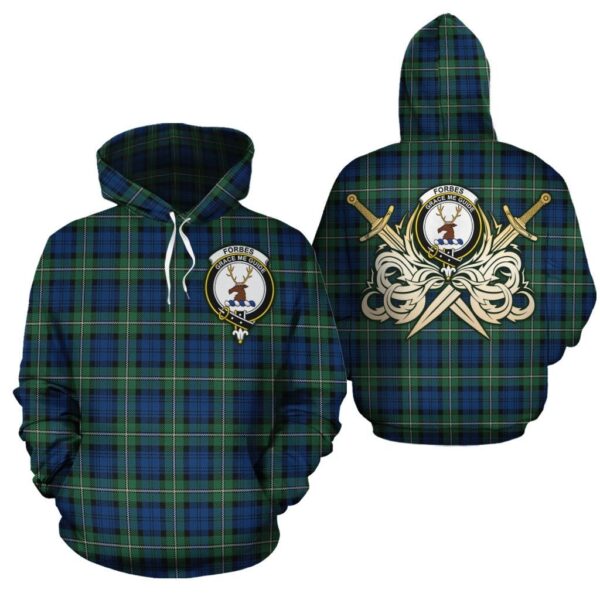 Forbes Ancient Clan Hoodie, Scottish Tartan Forbes Ancient Clans Hoodie Gold Thistle Style