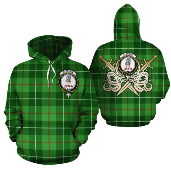 Clephan Clan Hoodie, Scottish Tartan Clephan Clans Hoodie Gold Thistle Style