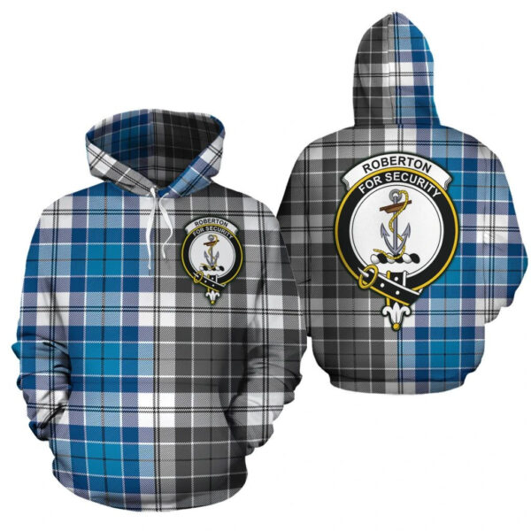 Roberton Clan Hoodie, Scottish Tartan Roberton Clans Hoodie Half Of New Style