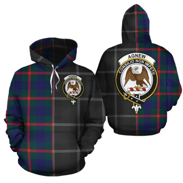 Agnew Modern Clan Hoodie, Scottish Tartan Agnew Modern Clans Hoodie Half Of New Style