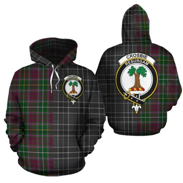 Crosbie Clan Hoodie, Scottish Tartan Crosbie Clans Hoodie Half Of New Style