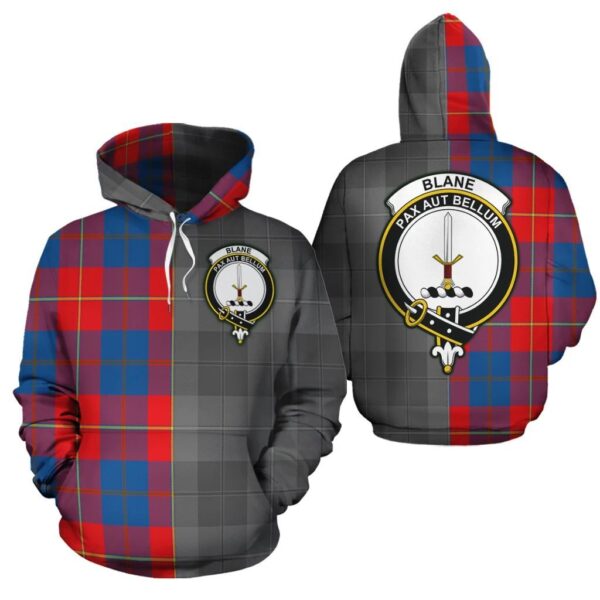 Blane Clan Hoodie, Scottish Tartan Blane Clans Hoodie Half Of New Style