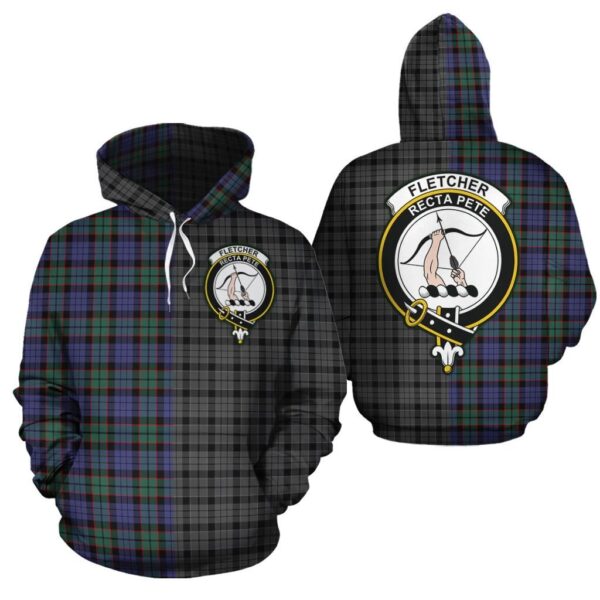 Fletcher Modern Clan Hoodie, Scottish Tartan Fletcher Modern Clans Hoodie Half Of New Style