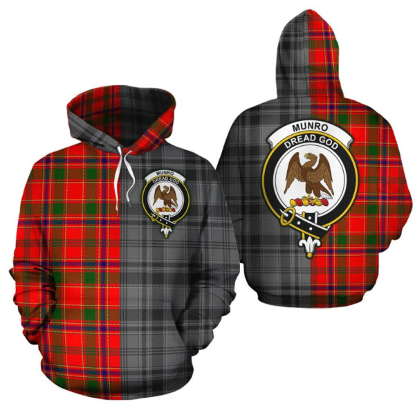 Munro Modern Clan Hoodie, Scottish Tartan Munro Modern Clans Hoodie Half Of New Style