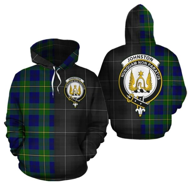 Johnston Modern Clan Hoodie, Scottish Tartan Johnston Modern Clans Hoodie Half Of New Style