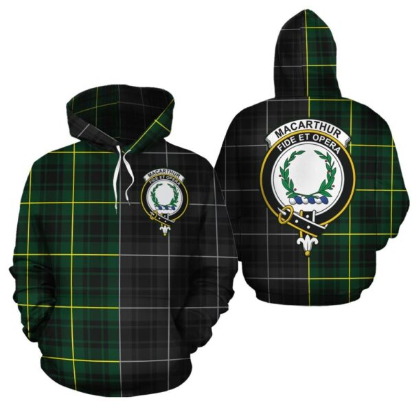 MacArthur Modern Clan Hoodie, Scottish Tartan MacArthur Modern Clans Hoodie Half Of New Style