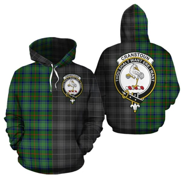 Cranstoun Clan Hoodie, Scottish Tartan Cranstoun Clans Hoodie Half Of New Style