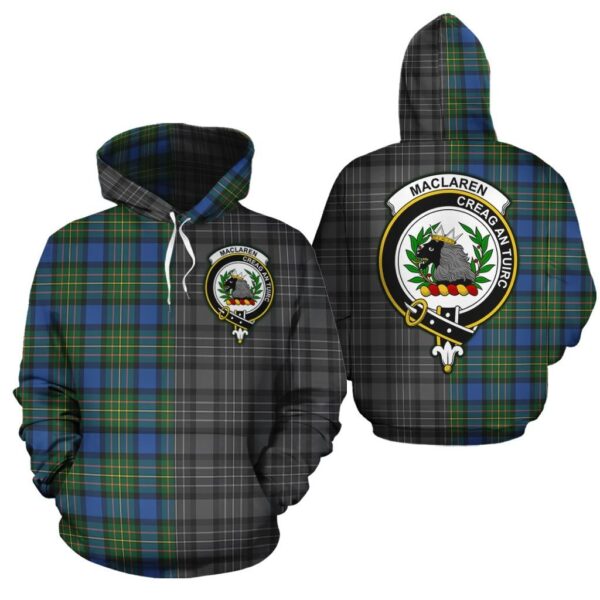 MacLaren Ancient Clan Hoodie, Scottish Tartan MacLaren Ancient Clans Hoodie Half Of New Style