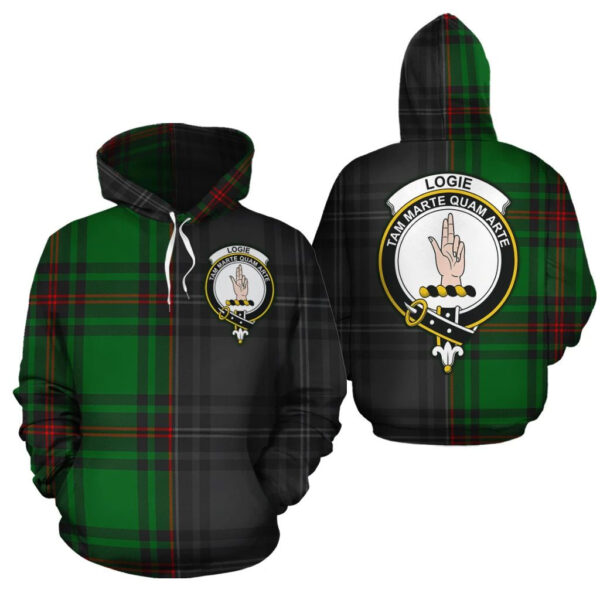 Logie Clan Hoodie, Scottish Tartan Logie Clans Hoodie Half Of New Style