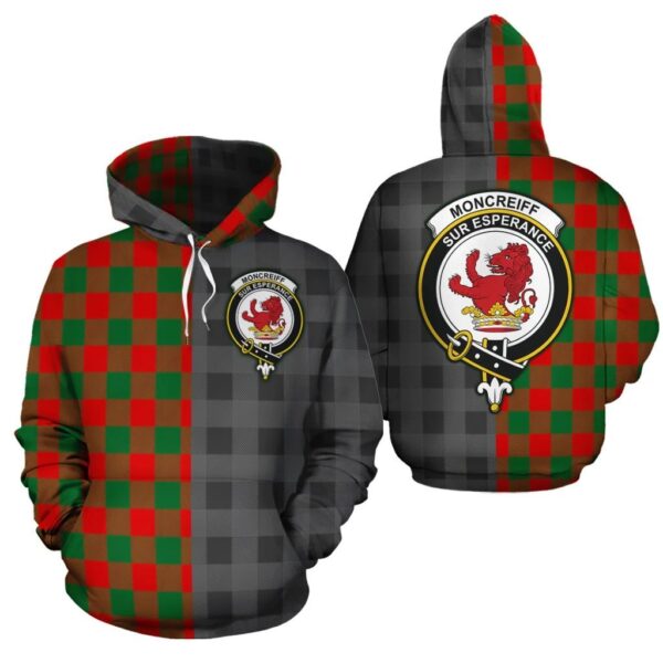 Moncrieff Clan Hoodie, Scottish Tartan Moncrieff Clans Hoodie Half Of New Style