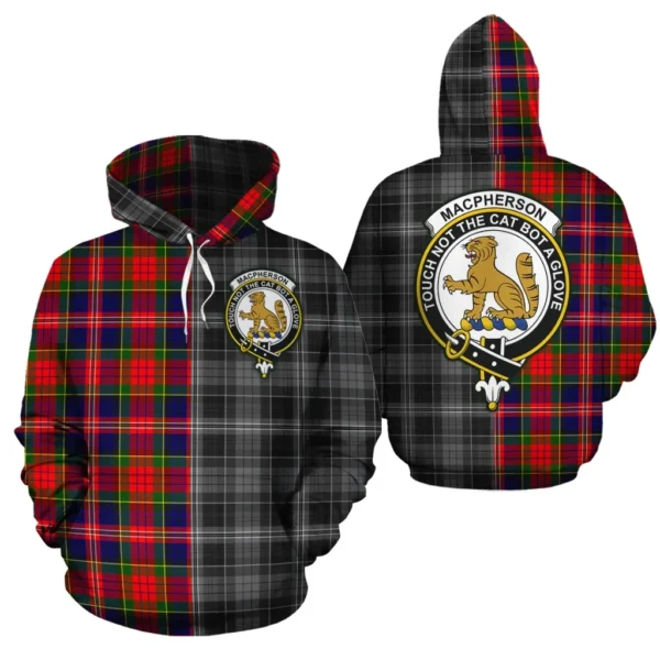 MacPherson Modern Clan Hoodie, Scottish Tartan MacPherson Modern Clans Hoodie Half Of New Style