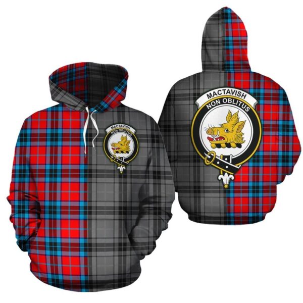 MacTavish Modern Clan Hoodie, Scottish Tartan MacTavish Modern Clans Hoodie Half Of New Style