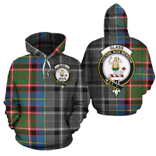 Glass Clan Hoodie, Scottish Tartan Glass Clans Hoodie Half Of New Style