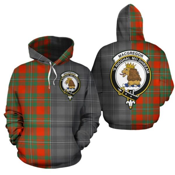 MacGregor Ancient Clan Hoodie, Scottish Tartan MacGregor Ancient Clans Hoodie Half Of New Style